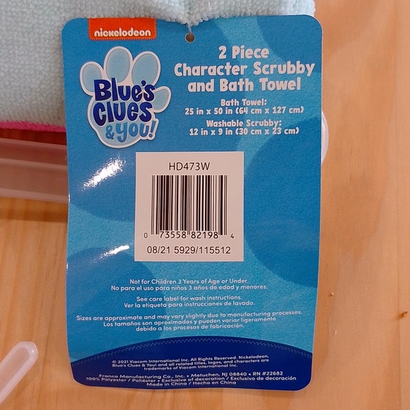 Blue's Clues Scrubby Figure Doll and Bath Towel Set - Picture 8 of 8